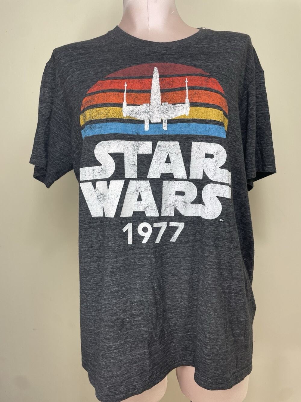 Star Wars Tie Fighter Pilot 1977 T-Shirt Charcoal Grey Size Large